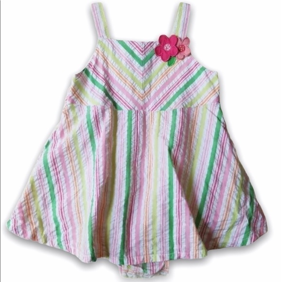 GYMBOREE Spring Fun Stripe Bodysuit Dress 18-24 mo - Picture 1 of 2